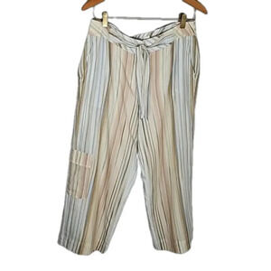 Tommy Bahama Striped Capris - Cream and Tan